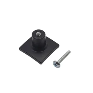 JALADERA BOTON CUADRADA NEGRO 19.6MM C/TORNILLO