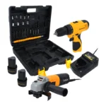 TALADRO 3/8 INALAM 12V 2BAT+PULIDORA 4 1/2 20V