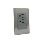 PLACA ARMADA 2 V. CONTACTO+ 1 APAGADOR ACERO INOX
