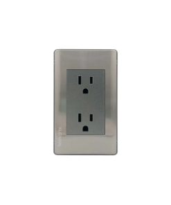 PLACA ARMADA 2 V. CONTACTO DUPLEX ACERO INCOX