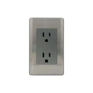 PLACA ARMADA 2 V. CONTACTO DUPLEX ACERO INCOX
