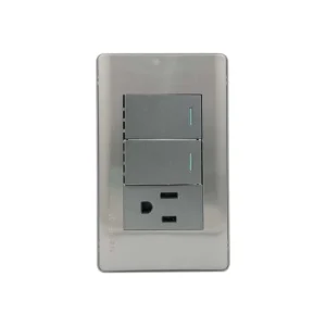 PLACA ARMADA 3 V. APAGADOR 2+1 CONTACTO ACERO INOX