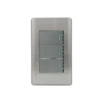PLACA ARMADA 3 V. APAGADOR SENCILLO ACERO INOX