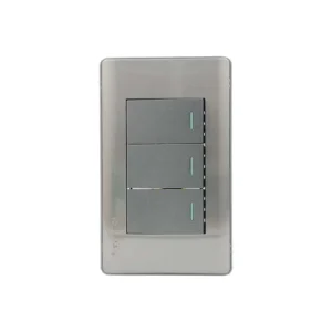PLACA ARMADA 3 V. APAGADOR SENCILLO ACERO INOX
