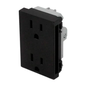 CONTACTO DUPLEX POLARIZ NEGRO MATE QZ GO
