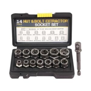 Juego Extractor de Tornillos y Tuerca 14 Piezas, Herramienta Multifuncional para Reparaciones - Código: JE-1414
