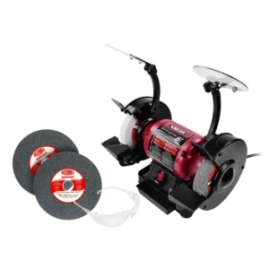 ESMERIL DE BANCO 8" 3/4HP+RUEDA ABRASIVA 8"+LENTES