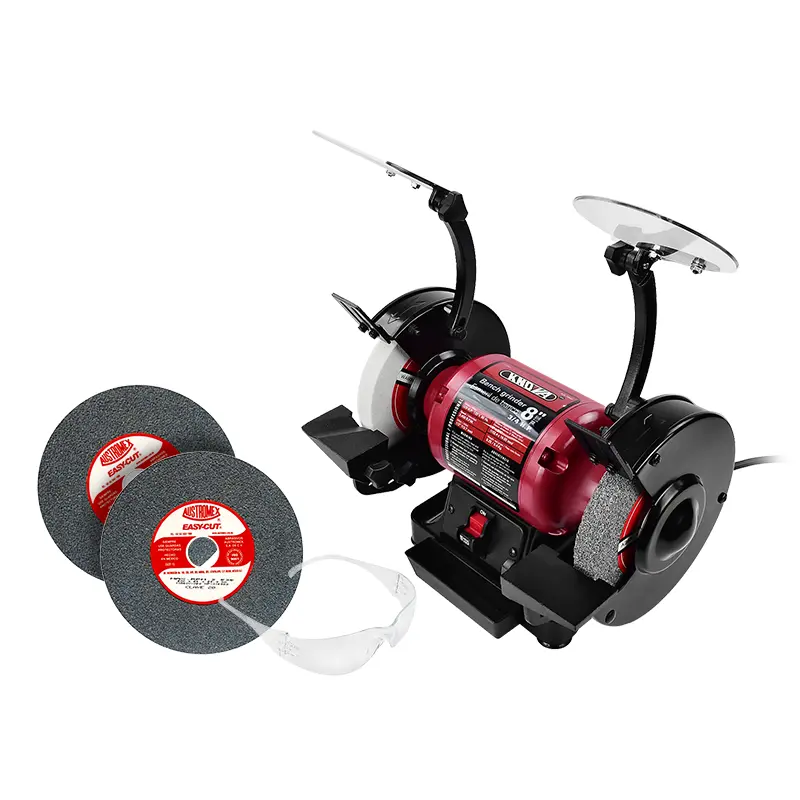 ESMERIL DE BANCO 8" 3/4HP+RUEDA ABRASIVA 8"+LENTES