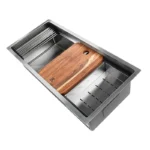 FREGADERO 94 X 45 SOBREPONER 2 TINAS A/INOX C/ACC