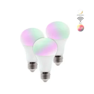 FOCO   8.0W TIPO.A19 LED RGB E27 INTELI.WIFI 3PZS