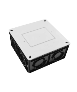 CAJA REGISTRO CUADRADA 1" NEGRA C/TAPA JGO