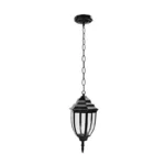 LAMPARA FAROL CLASICO NEGRO SUSPENDIDO 35CM ALTO