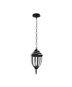 LAMPARA FAROL CLASICO NEGRO SUSPENDIDO 35CM ALTO