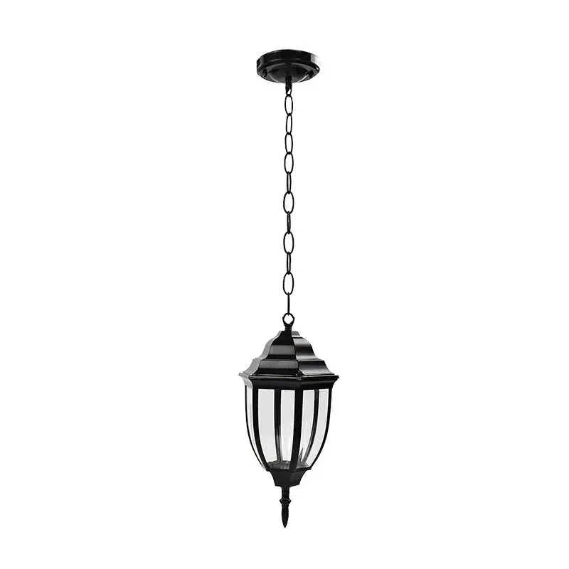 LAMPARA FAROL CLASICO NEGRO SUSPENDIDO 35CM ALTO