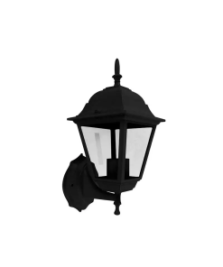 LAMPARA FAROL RUSTICO NEGRO  PARED 35CM ALTO
