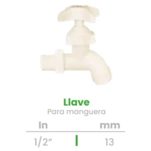 Llave para Manguera Conekta 1/2" - Diseño Compacto y Versátil - llm1 - Perfecta para Sistemas de Riego