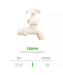 Llave para Manguera Conekta 3/4" - Alta Calidad y Durabilidad - llm2 - Compatible con Uso Residencial y Comercial