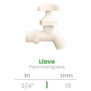 Llave para Manguera Conekta 3/4" - Alta Calidad y Durabilidad - llm2 - Compatible con Uso Residencial y Comercial