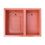 Lavadero Tejazo Infonavit G + Pileta 78x98x15 cm - Tecnología Higiénica para Uso Doméstico que Previene la Formación de Bacterias con Materiales 100% Reciclados (Clave LTIG1)