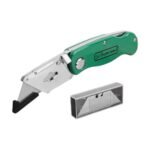 Cutter Plegable Lion Tools 0418 de Aluminio con 5 Navajas de Repuesto, Clip para Cinturón y Sistema de Cambio Rápido - Herramienta Ligera y Resistente para Uso Profesional