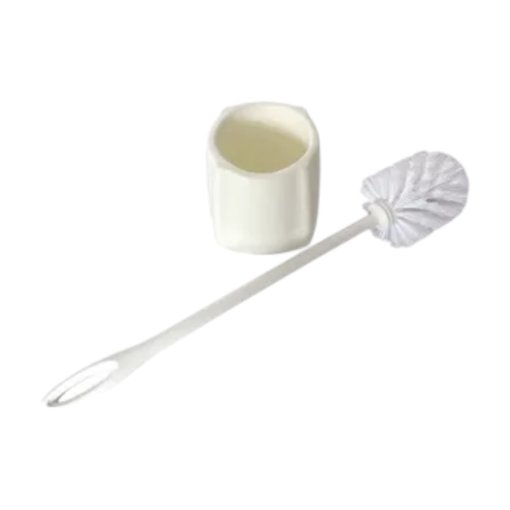 Cepillo para WC Lion Tools 0525 de 38.5   cm en Blanco con Cerdas de PET para Limpieza Eficiente del Inodoro - Incluye   Base