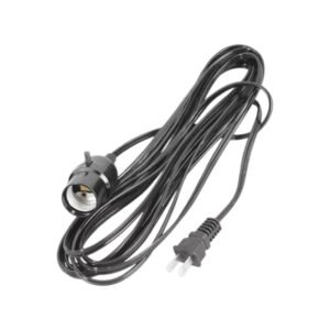 Extensión Eléctrica Lion Tools 0820 de 4   Metros en Color Negro con Portalámparas E26/E27 y Clavija Polarizada para Uso   en Interiores - Cable Calibre 18 con Certificación NOM