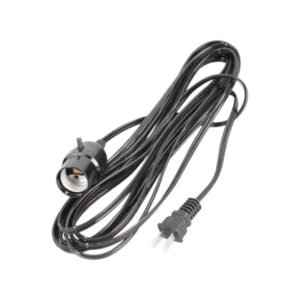 Extensión Eléctrica Lion Tools 0821 de 6   Metros en Color Negro con Portalámparas E26/E27 y Clavija Polarizada para Uso   Doméstico - Corriente Máxima de 5 A