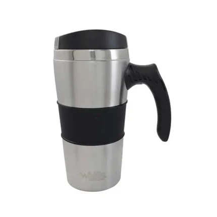 TAZA TÉRMICA NEGRO        450ML ANTIDESLIZ/DERRA