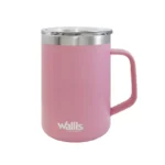 TAZA TÉRMICA ROSA MATE 420ML ANTIDESLIZANTE/DERRAM
