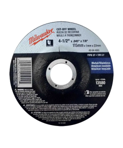 DISCO P/CORTE METAL 4-1/2" X 0.045 X 7/8"MILWAUKEE