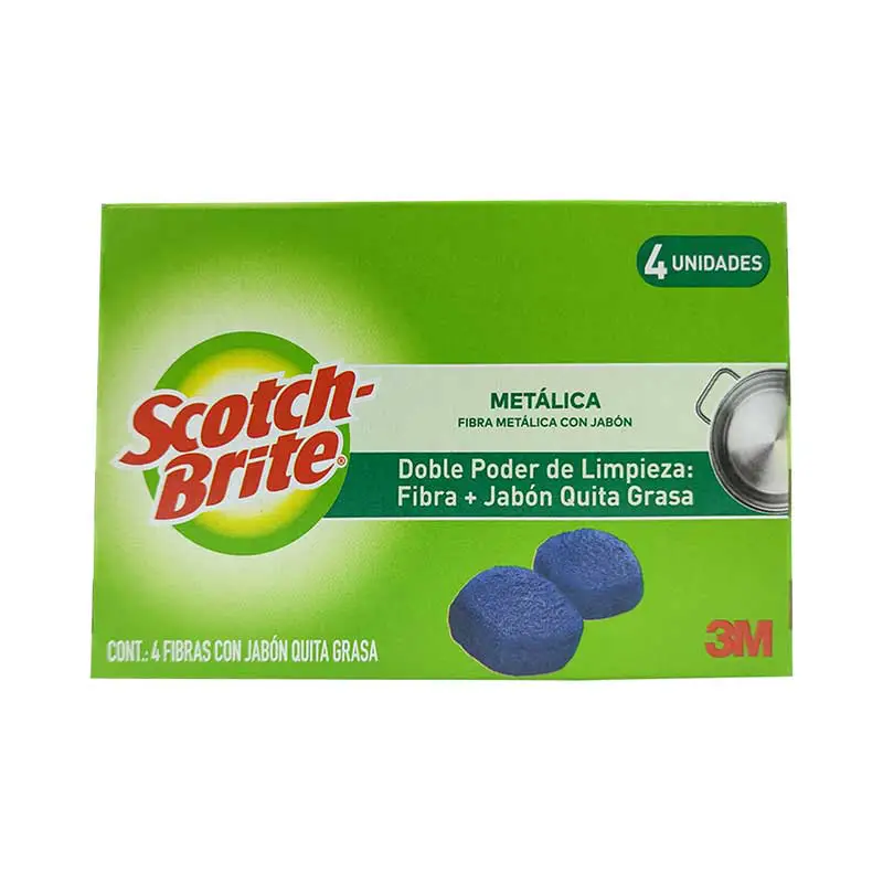 FIBRA AZUL CON JABON 4PZAS SCOTH BRITE