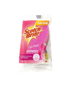 FIBRA ESPONJA ROSA SCOTCH-BRIT CERO RAYAS GRAND