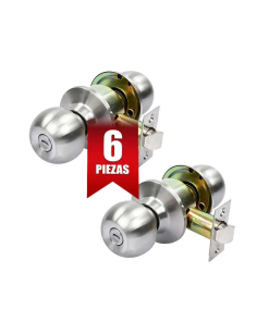 CERRADURA POMO  GAMMA BAÑO 6PZ NIQ SAT