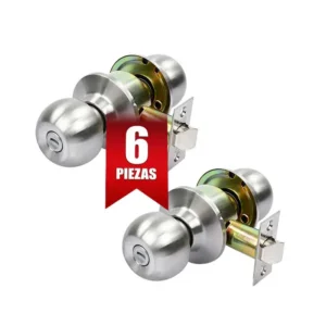 CERRADURA POMO  GAMMA BAÑO 6PZ NIQ SAT