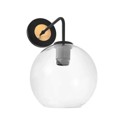 PLAFON CON VIDRIO SOPLADO TRANSPARENTE COLOR NEGRO