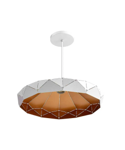 CANDIL TIPO CAMPANA DE ACERO BLANCO/DORADO