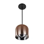 COLGANTE ALUM/VIDRIO SOPLADO S/LAMP. COBRE