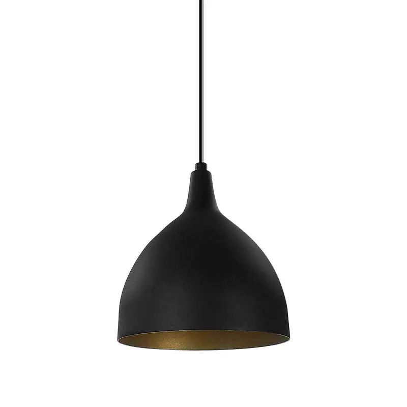 LÁMPARA DE TECHO CANDIL CUERPO NEGRO/DORADO