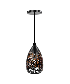 CANDIL TIPO CAMPANA DE ACERO NEGRO/DORADO