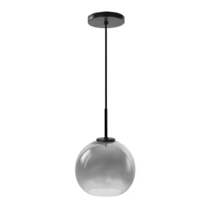 CANDIL DE VIDRIO SOPLADO CROMO/NEGRO DEGRADADO