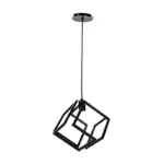 LUMINARIO COLGANTE CUBO ASIMÉTRICO METAL NEG