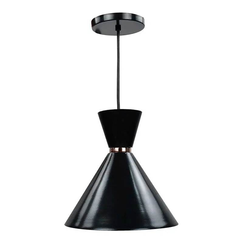 COLGANTE TIPO CAMAPANA DE ALUMINIO NEGRO/DORADO