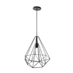 LUMINARIO/COLGANTE DIAMANTE ACERO NEGRO 45CM