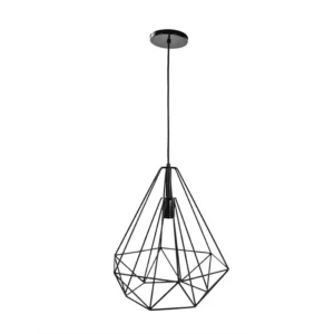 LUMINARIO/COLGANTE DIAMANTE ACERO NEGRO 45CM