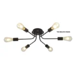 LUMINARIO PLAFÓN METAL NEGRO 6 FOCOS CIRCULAR