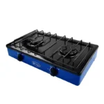PARRILLA DE GAS 2 QUEM PORCELANIZADA NEGRO/AZUL