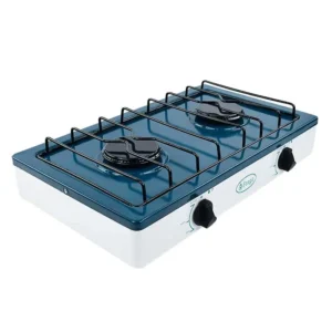 PARRILLA DE GAS 2 QUEM PORCELANIZADA VERDE/BLANCO