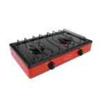 PARRILLA DE GAS 2 QUEM PORCELANIZADA NEGRO/ROJO