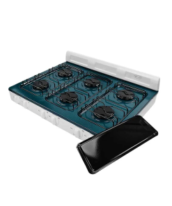 PARRILLA DE GAS 6 QUEM PORCELANIZADA VERDE/BLANCO