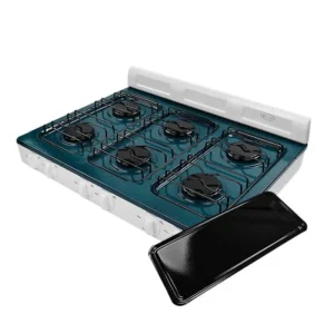 PARRILLA DE GAS 6 QUEM PORCELANIZADA VERDE/BLANCO